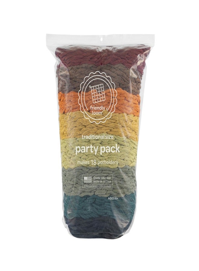 friendly loom Quality Cotton Weaving Loops in Earthtone Inspired Colors - 7” Traditional Size | Weave 18 Functional Potholders | Made in The USA